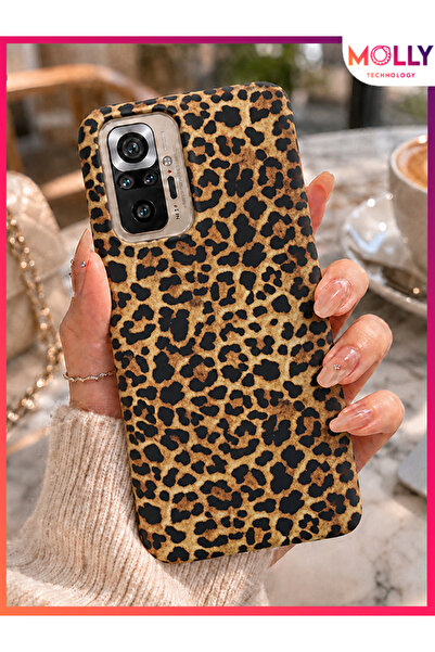 Molly REDMİ NOTE 10 PRO İçin Leopar Desenli Silikon Kılıf