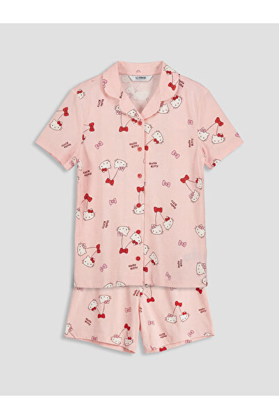 LC Waikiki Hello Kitty Printed Girls' Shortie Pyjama Set