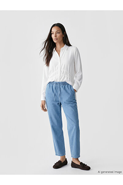 LC Waikiki Esvab • Modern & Distinctive Waist Drawstring Mom Fit Women's Jean...