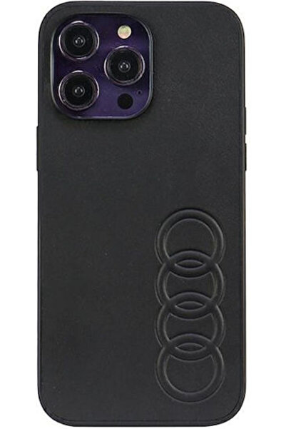 Audi Πίσω Κάλυμμα Δερμάτινο / Πλαστικό Μαύρο (iPhone 14 Pro Max) Κωδικός: AU-...