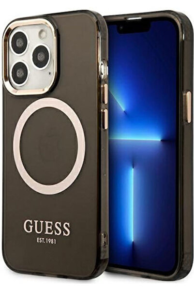 Guess Διαφανές Πίσω Κάλυμμα MagSafe με Χρυσό Περίγραμμα, από Πλαστικό / Σιλικ...