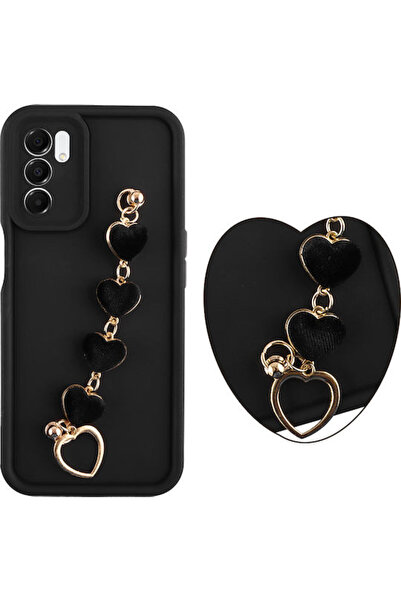 Other Volte-Tel Hearts Θήκη Πλάτης Σιλικόνης με Λουράκι Μαύρο (Galaxy A16)