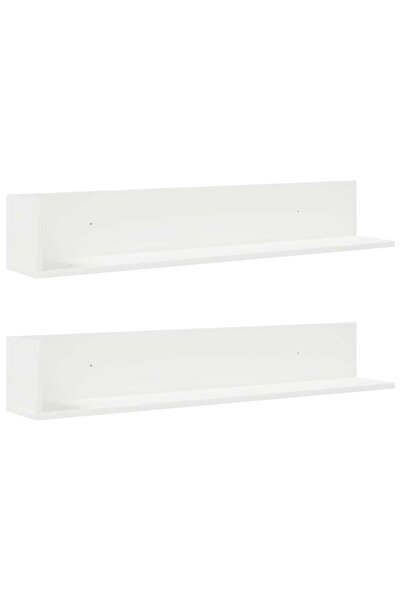vidaxl Rafturi de perete 2 buc., alb, 100x16,5x16,5 cm, lemn prelucrat