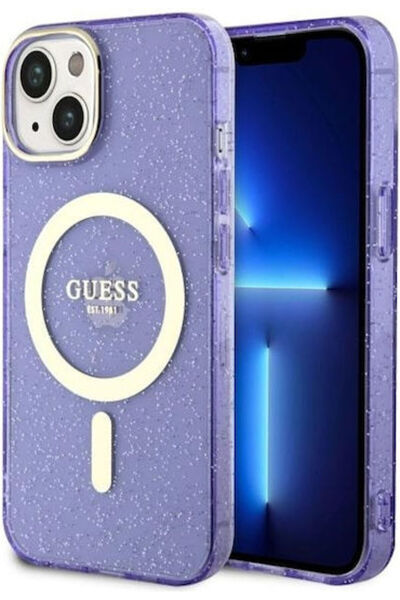 Guess MagSafe Πίσω Θήκη Σιλικόνης με Χρυσό Γκλίτερ (iPhone 14 Plus) Κωδικός: ...