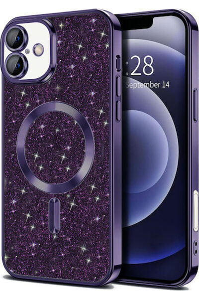 Techsuit Λαμπερή Μωβ Θήκη Πλάτης Σιλικόνης (iPhone 16 Plus)