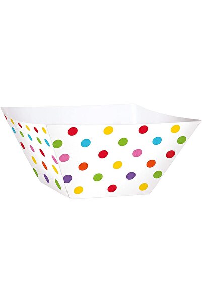 AMSCAN Rainbow Polka Dot Mini Food Plate Set, Pink, 24 Pieces, Paper, Multi-c...