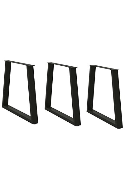 vidaxl Picioare de masă în formă de V, 3 buc., negru, 80x(72-73,3) cm, oțel