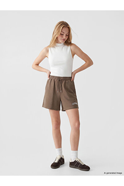 LC Waikiki Brown California Printed Women's Shorts