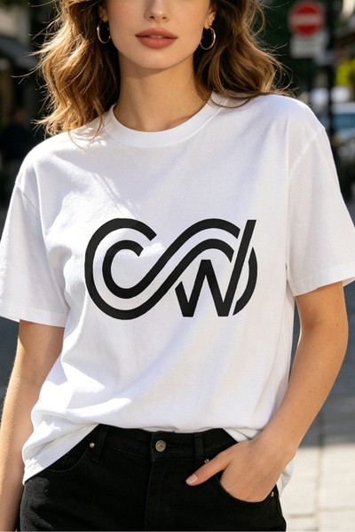 Fleck Womens T Shirts Infinity Symbol Logo Minimalist Streetwear Style Casual...