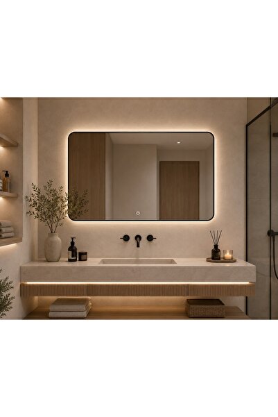 N.zone مرآة LED عصرية بإضاءة خلفية أنيقة مقاس 80×60 سم وعمق 3 سم تضيف لمسة فخ...