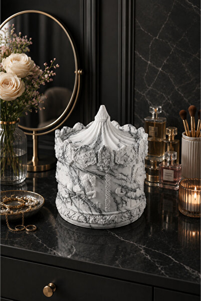 betonmall Jewelry & Gem Box 10 X 9 cm - Carousel Special Design Organizer Rin...