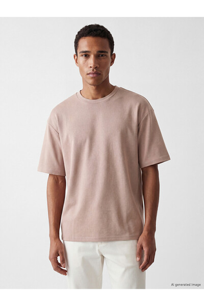 LC Waikiki Pink Crew Neck Men's T-Shirt