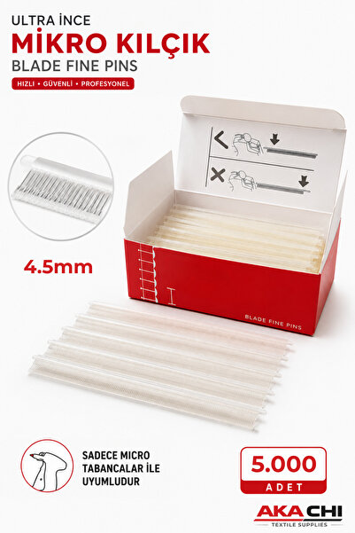 AKA CHI Mikro Kılçık 4.5mm Şeffaf Ultra İnce Etiket Kılçığı – Mikro Etiket Ta...