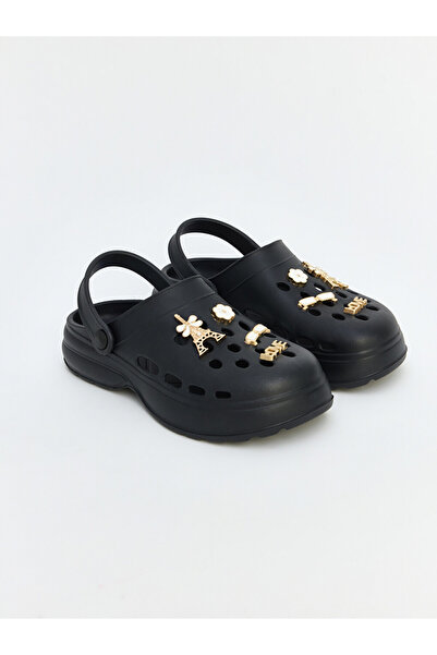 LC Waikiki Black Printed Girls' Beach Sandals