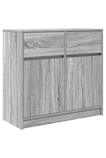 vidaxl Bufetă cu sertar Gri Sonoma 80x34x76 cm Lemn prelucrat