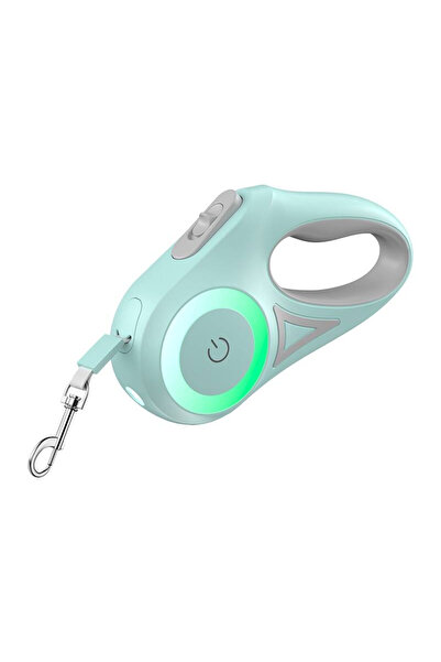 ROJECO Lesă automată pentru câini 3M verde cu mecanism de oprire