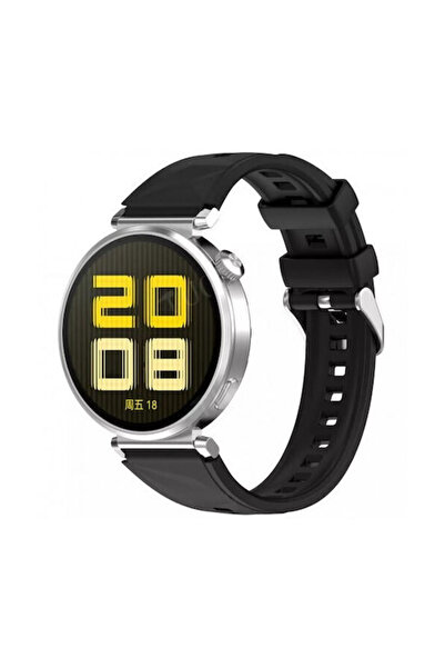 OEM Ανταλλακτικό Λουράκι Quickfit Ασημένια Αγκράφα Μαύρο Huawei Watch GT4 41m...