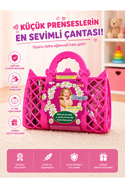 YL Dış Ticaret Kız Çocuk Oyuncak El Çantası Pembe Plastik Çanta Oyuncak Güzel...