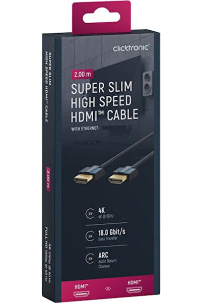 CLICKTRONIC Καλώδιο HDMI 2.0 Premium Υψηλής Ταχύτητας 4K 60Hz HDR HDMI Αρσενι...