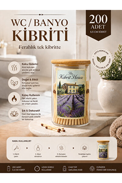 House Wc & Banyo Koku Giderici Doğal Kibrit - The Kibrit (200 Adet)