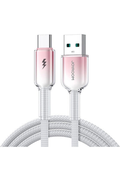 Joyroom Σειρά Πλεκτό Καλώδιο USB 2.0 USB-C Αρσενικό - USB-A 30W PD Λευκό 1μ