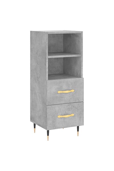 vidaxl Servantă, gri beton, 34,5x34x90 cm, lemn compozit