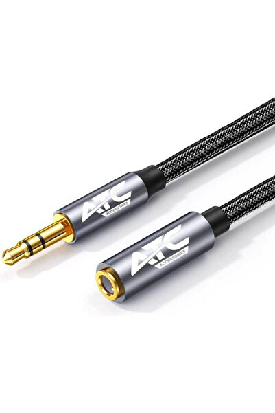 ATC Καλώδιο Jack 3.5mm, αρσενικό 3.5mm - θηλυκό 3.5mm, Μαύρο, 1.5μ, 02.008.0122