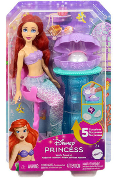 Barbie Αριέλ Κούκλα Ποπ Πριγκίπισσα της Disney με Κοχύλια Γοργόνας για Ηλικίε...