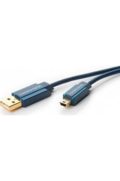 CLICKTRONIC Καλώδιο USB 2.0 1,8μ A-αρσενικό σε mini B-αρσενικό Μπλε
