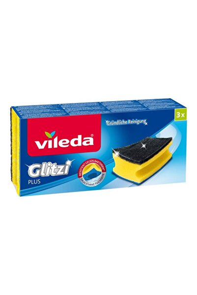 Vileda Γκλίτζι Πλας Σφουγγάρια Πιάτων 138203, 3 Τεμάχια (Κίτρινο/Μαύρο)