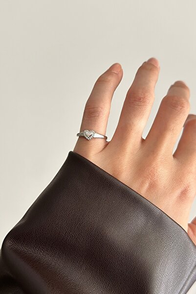 Okko Store Mini Stone Heart Pinky Ring