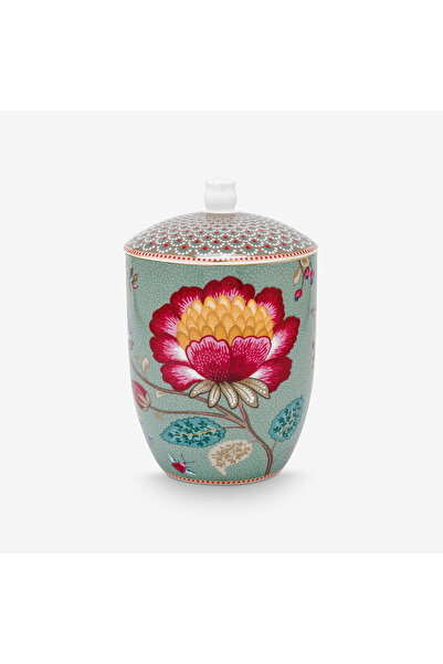 Pip Studio Fantasy Blooming Tales Blue Porcelain Storage Container 1500 ml