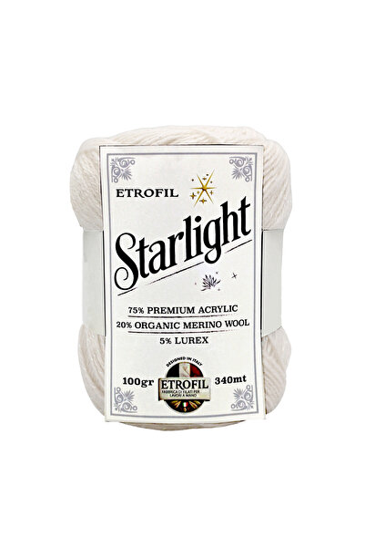 Etrofil Star Light Knitting Yarn White 75% Premium Acrylic 20% Organic Merino...