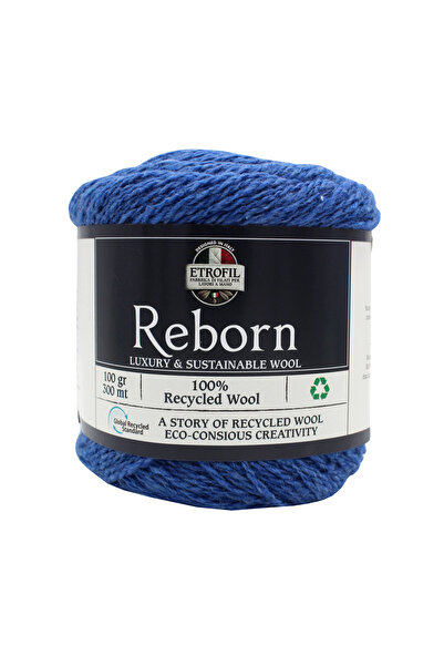 Etrofil Prepletena pređa za pletenje Reborn, tamnoplava, 100% reciklirana vun...