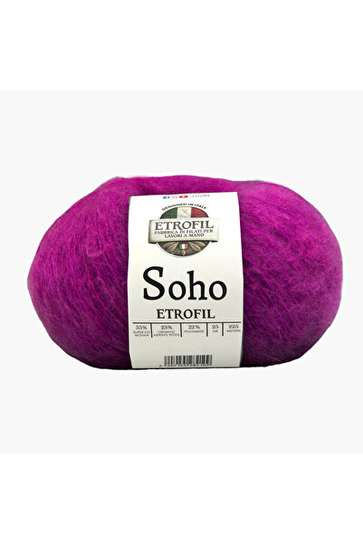 Etrofil Soho Knitting Yarn Velvet Purple 55% Super Kid Mohair 23% Lână Merino...