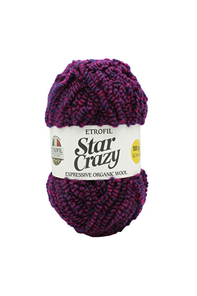 Etrofil Star Crazy pređa za pletenje bordo 30% organska merino vuna 65% akril...