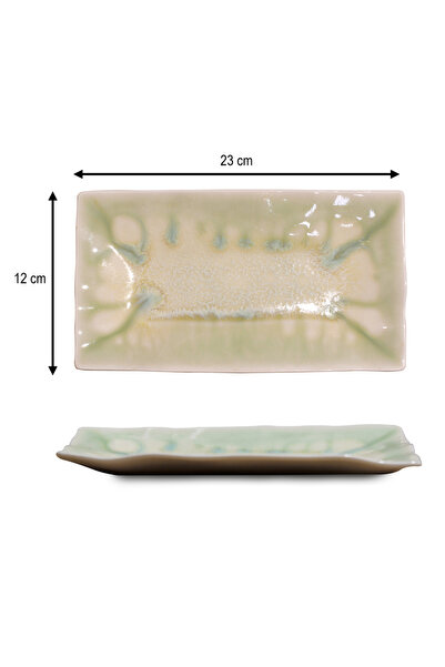 rinart Set of 6 23X12 cm Oceana Patterned Organic Form Porcelain Oval Present...