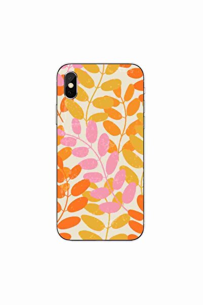 OEM Husa compatibila cu Apple iPhone X Silicon Gel Tpu Model Summer Leaves