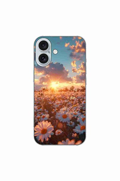 OEM Husa compatibila cu Apple iPhone 16 Silicon Gel Tpu Model Rasarit cu Flori