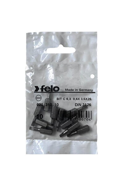 FELO Set 10 biti seria Industrial profil Drept, C6.3, 3.5x0.6mm, 25mm