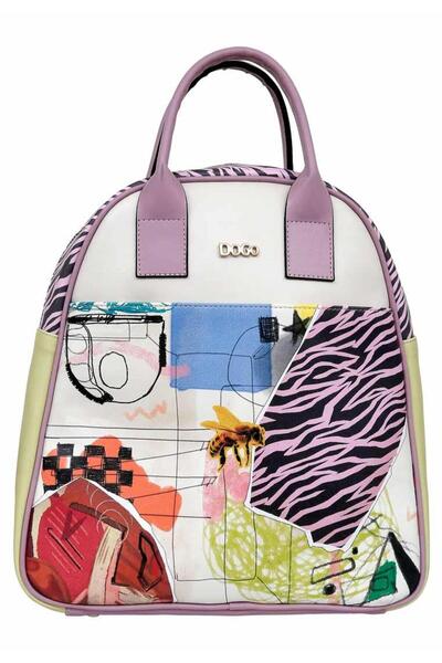 Dogo Women's Vegan Leather Cream Backpack - Minimal Crisis Design