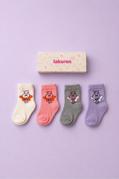 Lakoren Organic Cotton Premium 4-Piece Baby & Kids Socks with Fairy Wings Pat...