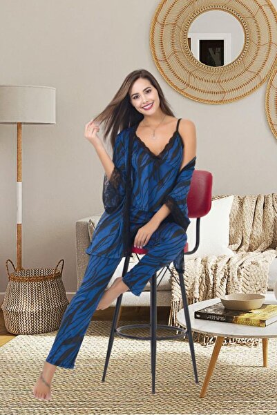 IZABEL Lingerie Navy Blue S/M-L/Xl Size Black Stripe Pattern Women's Strappy ...