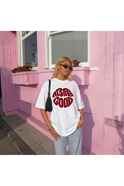 Noi Belis Crew Neck Oversize Printed Knitted T-Shirt Ss26Ts0078
