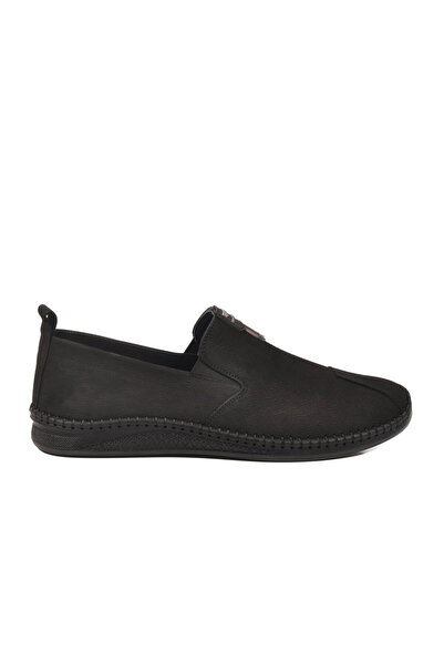 AYAKMOD حذاء كاجوال رجالي من الجلد الطبيعي باللون الأسود من Nubuck، حذاء كاجو...