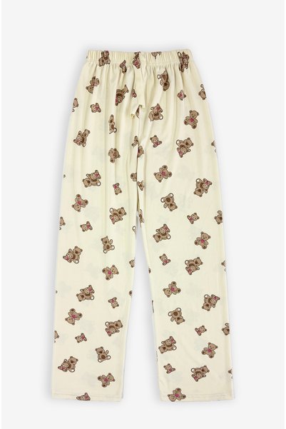 ZICCHO Elastic Waist Patterned Cotton Women's Pajama Bottoms