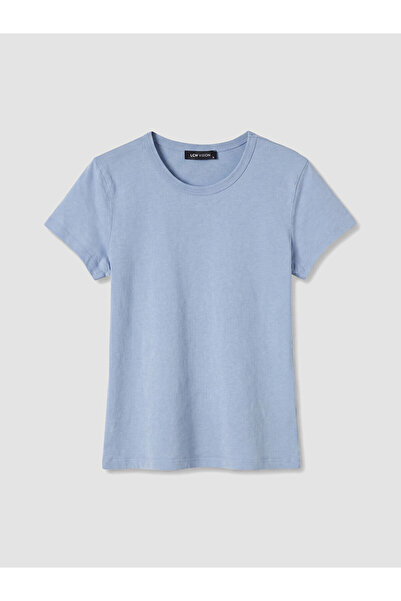 LC Waikiki Nevavm Women's T-Shirt with Oval Collar and Difference