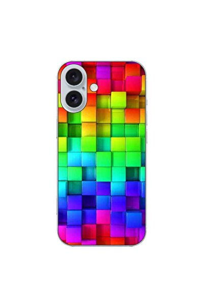 OEM Husa compatibila cu Apple iPhone 16 Silicon Gel Tpu Model Colorful Cubes