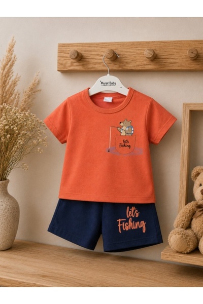 Superbaby Compleu pentru bebelusi din bumbac Fishing, Memoza