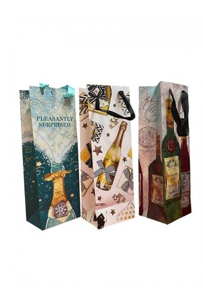 OEM Gift Bags For Bottles 355-5 12/ Top Bottom Set Yellow